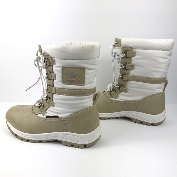 NORTIV8 Lace Up Winter Snow Boots with Thinsulate & Faux Fur Womens 10 - Picture 2 of 8